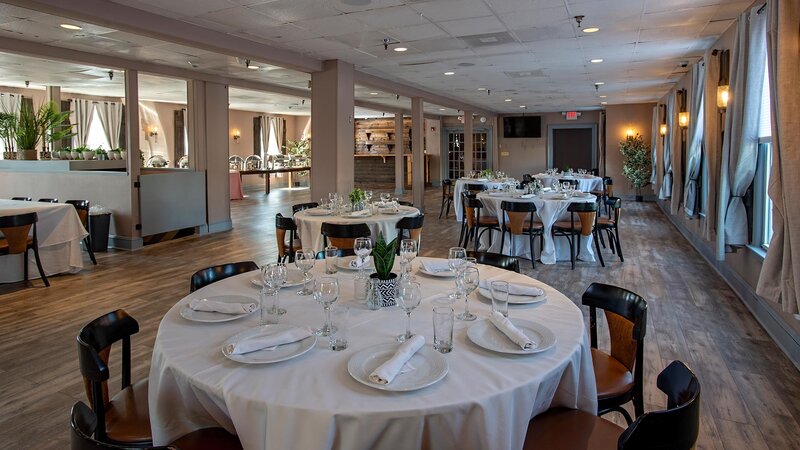 Private party room with set tables